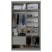 Guarda-Roupa Solteiro com 2 Espelhos Geneve 2 Portas 2 Gavetas Cinza
