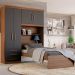 Guarda-Roupa Solteiro com Cama e Baú Advantage 4 PT 3 GV Ipê Wood e Grafite