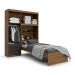 Guarda-Roupa Solteiro com Cama e Baú Advantage 4 PT 3 GV Ipê Wood e Grafite