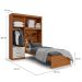 Guarda-Roupa Solteiro com Cama e Baú Advantage 4 Portas 3 Gavetas Freijó Wood e Off White