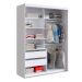 Guarda-Roupa Solteiro com Espelho Alya 2 Portas 2 Gavetas Branco