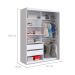 Guarda-Roupa Solteiro com Espelho Alya 2 Portas 2 Gavetas Branco