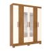 Guarda-Roupa Solteiro com Espelho Benedict 6 Portas 2 Gavetas Off White e Nature