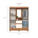 Guarda-Roupa Solteiro com Espelho Briz 4 Portas 2 Gavetas Nature e Off White