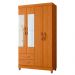 Guarda-Roupa Solteiro com Espelho Âmbar 4 Portas 2 Gavetas Cinamomo