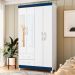 Guarda-Roupa Solteiro com Espelho Âmbar Flex 4 Portas 2 Gavetas Branco