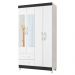 Guarda-Roupa Solteiro com Espelho Âmbar Flex 4 Portas 2 Gavetas Branco