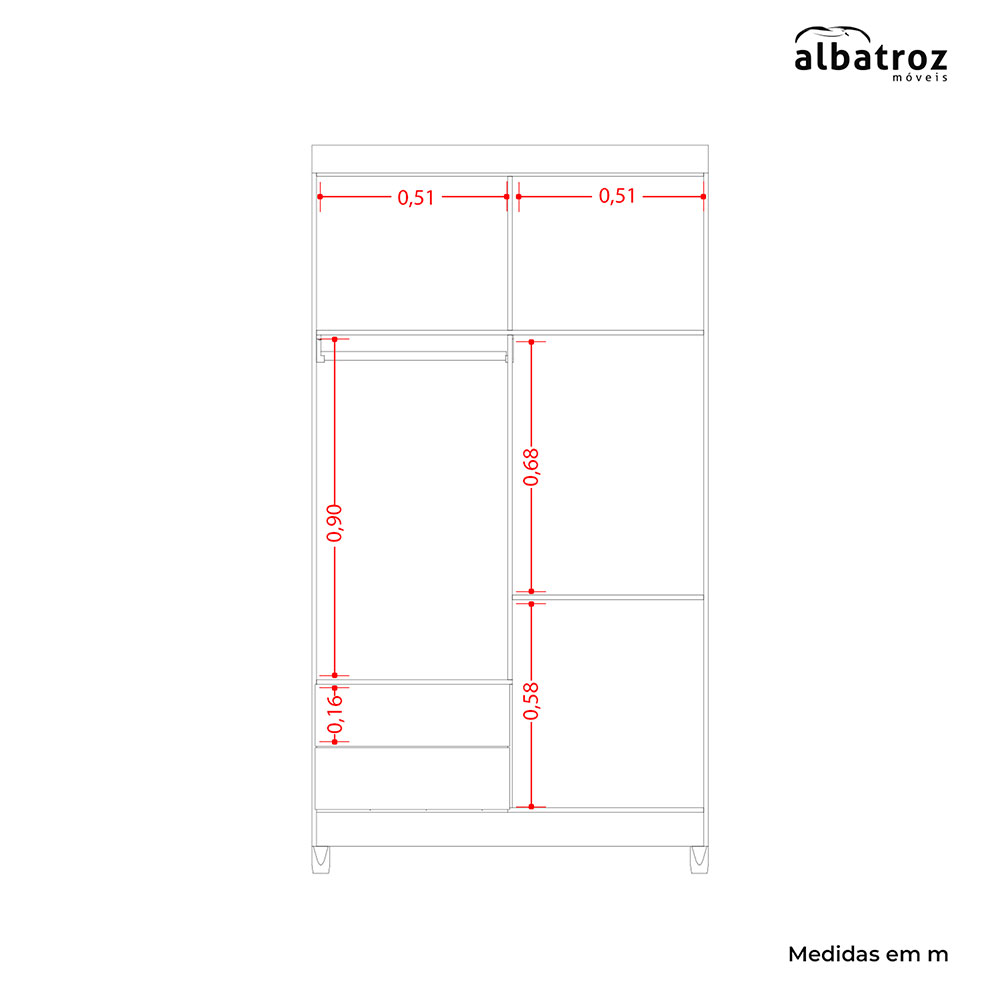 Guarda-Roupa Solteiro com Espelho Âmbar Flex 4 Portas 2 Gavetas Branco