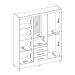 Guarda-Roupa Solteiro com Espelho Capelinha 4 Portas 3 Gavetas Amêndoa e Off White