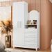 Guarda-Roupa Solteiro com Espelho Capri Flex 2 Portas 4 Gavetas Branco