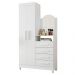 Guarda-Roupa Solteiro com Espelho Capri Flex 2 Portas 4 Gavetas Branco