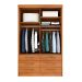 Guarda-Roupa Solteiro com Espelho Chicago 2 Portas 6 Gavetas Cinamomo