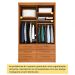 Guarda-Roupa Solteiro com Espelho Chicago 2 Portas 6 Gavetas Cinamomo