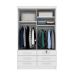 Guarda-Roupa Solteiro com Espelho Chicago 2 Portas 6 Gavetas Neve