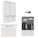 Guarda-Roupa Solteiro com Espelho Chicago 2 Portas 6 Gavetas Neve