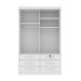 Guarda-Roupa Solteiro com Espelho Chicago 2 Portas 6 Gavetas Neve