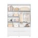 Guarda-Roupa Solteiro com Espelho Doble 4 Portas 4 Gavetas Branco