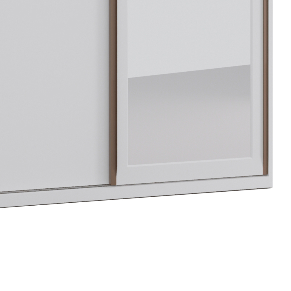 Guarda-Roupa Solteiro com Espelho Elite I 2 PT 3 GV Branco