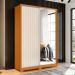 Guarda-Roupa Solteiro com Espelho Frizatto Flex 2 Portas 3 Gavetas Cinamomo e Off White