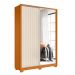 Guarda-Roupa Solteiro com Espelho Frizatto Flex 2 Portas 3 Gavetas Cinamomo e Off White