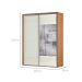 Guarda-Roupa Solteiro com Espelho Girona 100% MDF 2 Portas 2 Gavetas Freijó e Off White