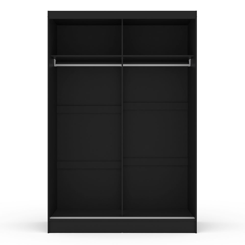 Guarda-Roupa Solteiro com Espelho Lynx 2 Portas Preto