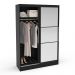 Guarda-Roupa Solteiro com Espelho Lynx 2 Portas Preto