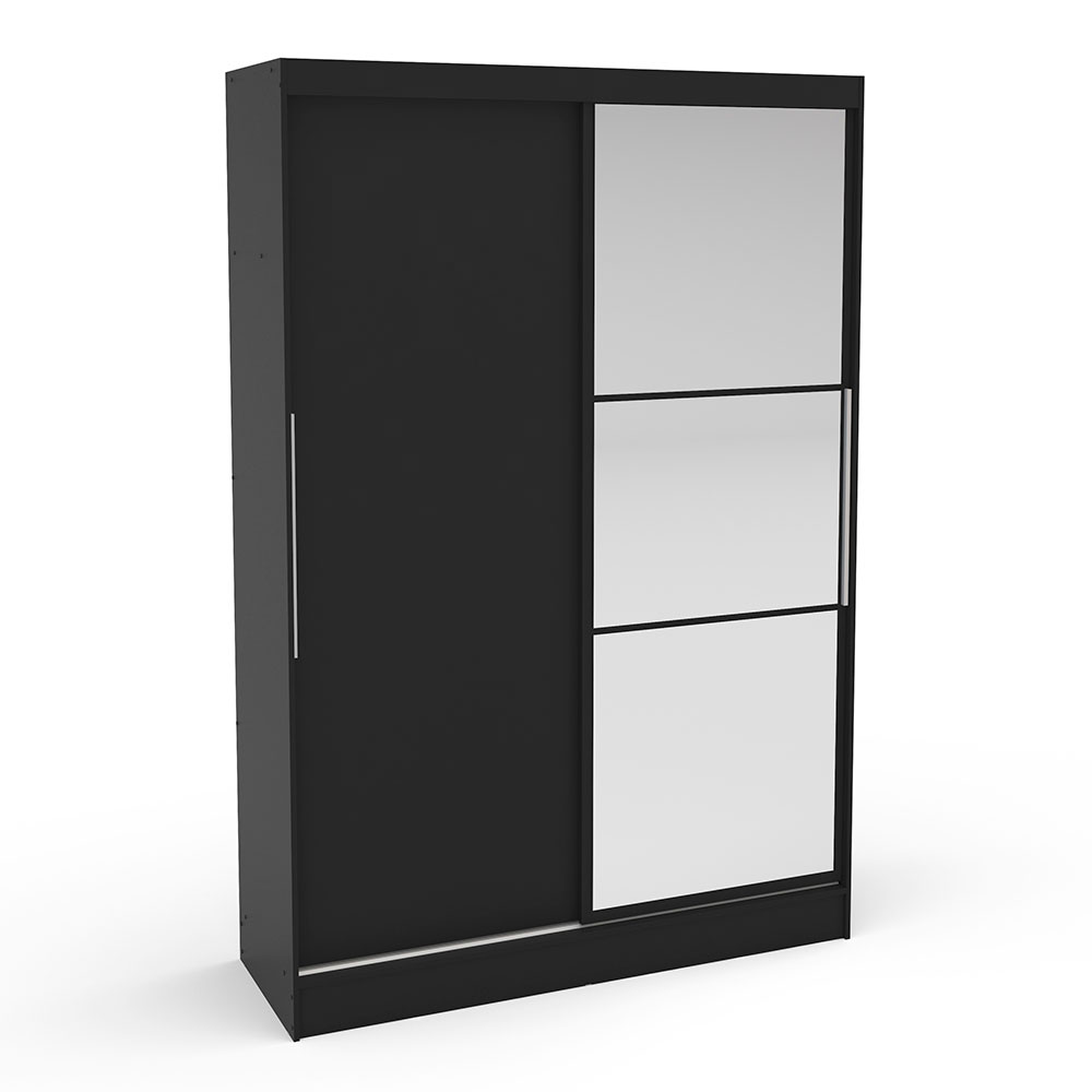 Guarda-Roupa Solteiro com Espelho Lynx 2 Portas Preto