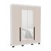 Guarda-Roupa Solteiro com Espelho Madrid 4 Portas 4 Gavetas Branco e Creme