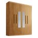 Guarda-Roupa Solteiro com Espelho Malibu 100% MDF 4 Portas 2 Gavetas Imbuia