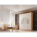 Guarda-Roupa Solteiro com Espelho Malibu 100% MDF 4 Portas 2 Gavetas Imbuia e Off White