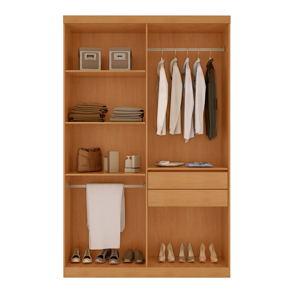 Guarda-Roupa Solteiro com Espelho Malibu 4 PT 2 GV Imbuia