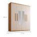Guarda-Roupa Solteiro com Espelho Malibu 4 Portas 2 Gavetas Imbuia e Off White