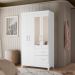 Guarda-Roupa Solteiro com Espelho Mobi Flex 4 Portas 2 Gavetas Branco