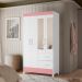 Guarda-Roupa Solteiro com Espelho Mobi Flex 4 Portas 2 Gavetas Branco