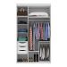 Guarda-Roupa Solteiro com Espelho Originale 3 Portas 3 Gavetas Branco 134 cm