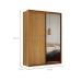 Guarda-Roupa Solteiro com Espelho Qualitá 100% MDF 2 PT 3 GV Freijó