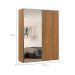 Guarda-Roupa Solteiro com Espelho Raffinato 100% MDF 2 Portas Freijó