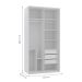 Guarda-Roupa Solteiro com Espelho Reflecta Elite 2 Portas 3 Gavetas Branco