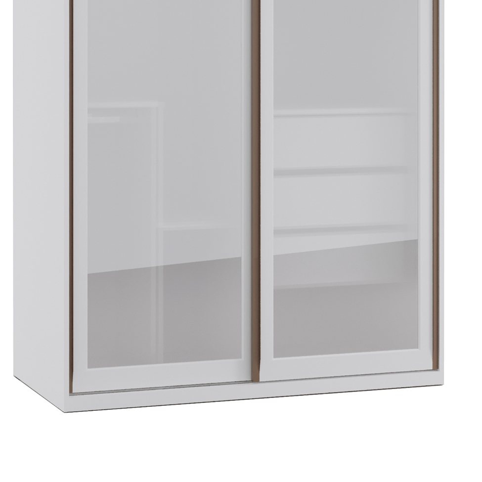 Guarda-Roupa Solteiro com Espelho Reflecta Elite 2 Portas 3 Gavetas Branco