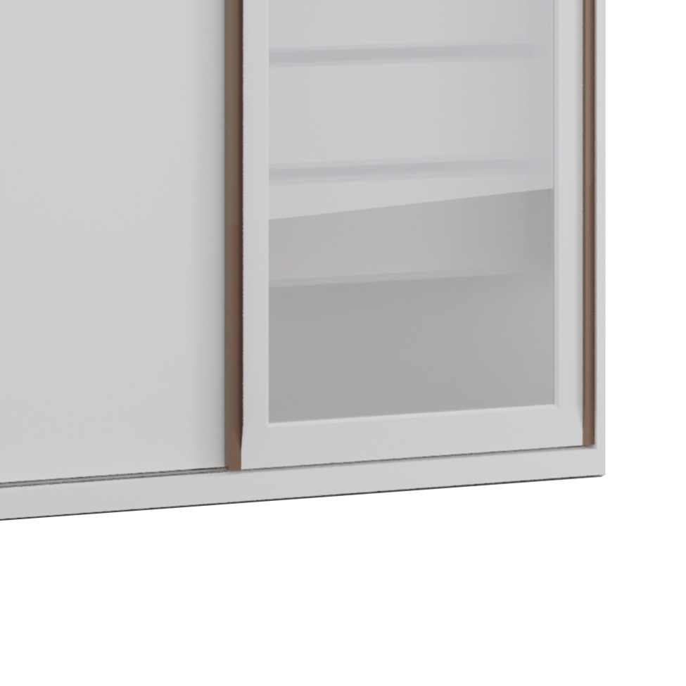 Guarda-Roupa Solteiro com Espelho Reflecta Elite II 2 Portas 3 Gavetas Branco