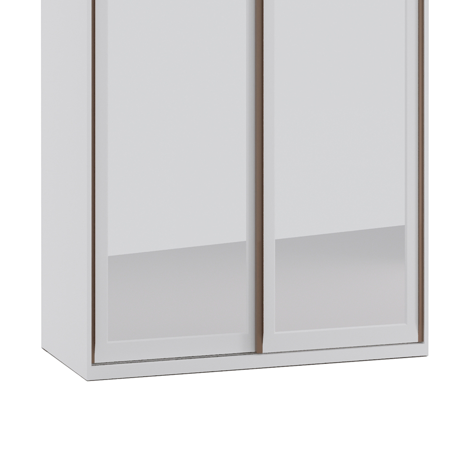 Guarda-Roupa Solteiro com Espelho Reflecta Elite III 2 Portas 3 Gavetas Branco