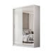 Guarda-Roupa Solteiro com Espelho Riva Flex 2 Portas 4 Gavetas Branco e Amêndola