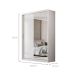 Guarda-Roupa Solteiro com Espelho Riva Flex 2 Portas 4 Gavetas Branco e Amêndola