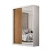Guarda-Roupa Solteiro com Espelho Riva Flex 2 Portas 4 Gavetas Branco e Amêndola