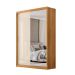 Guarda-Roupa Solteiro com Espelho Riva Flex 2 Portas 4 Gavetas Cinamomo e Off White