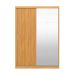 Guarda-Roupa Solteiro com Espelho Riva Flex 2 Portas 4 Gavetas Cinamomo e Off White