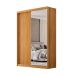 Guarda-Roupa Solteiro com Espelho Riva Flex 2 Portas 4 Gavetas Cinamomo e Off White