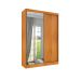 Guarda-Roupa Solteiro com Espelho Roma Flex 2 Portas 2 Gavetas Cinamomo e Off White
