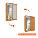 Guarda-Roupa Solteiro com Espelho Roma Flex 2 Portas 2 Gavetas Cinamomo e Off White
